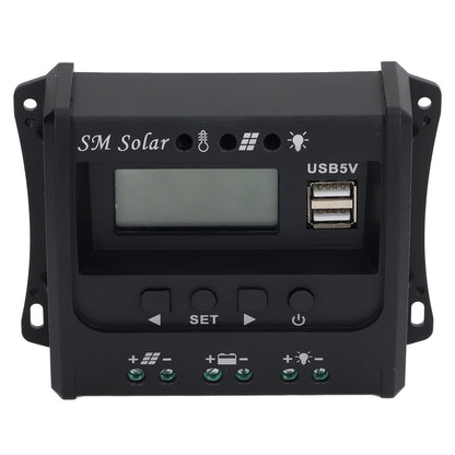Solar Panel Controller 3 Stage PWM Charging Intelligent Microcontroller ABS Aluminum Plate 12V 24V Solar V1294-YM3114220088011-0421