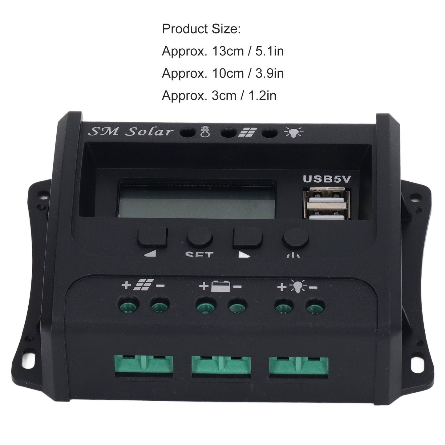 Solar Panel Controller 3 Stage PWM Charging Intelligent Microcontroller ABS Aluminum Plate 12V 24V Solar V1294-YM3114220088011-0421