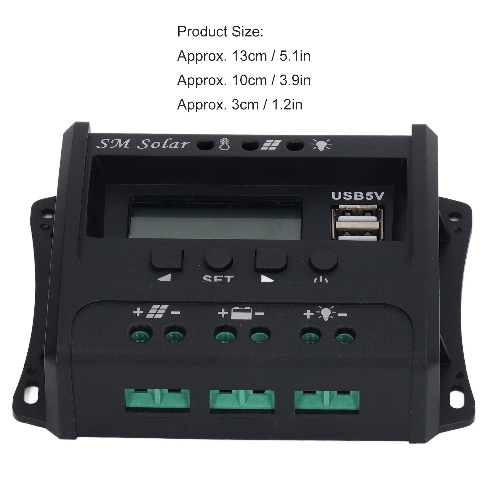 Solar Panel Controller 3 Stage PWM Charging Intelligent Microcontroller ABS Aluminum Plate 12V 24V Solar V1294-YM3114220088011-0421