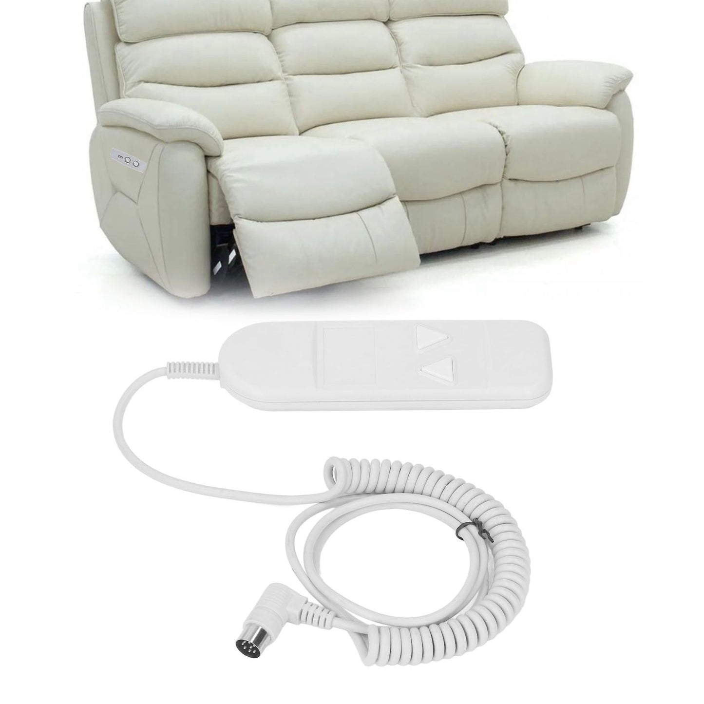 8 Pin 2 Button Remote Handset Controller Plastic Hand Control Replacement for Lift Chair Power Recliner V1294-YM3114220089511-0421