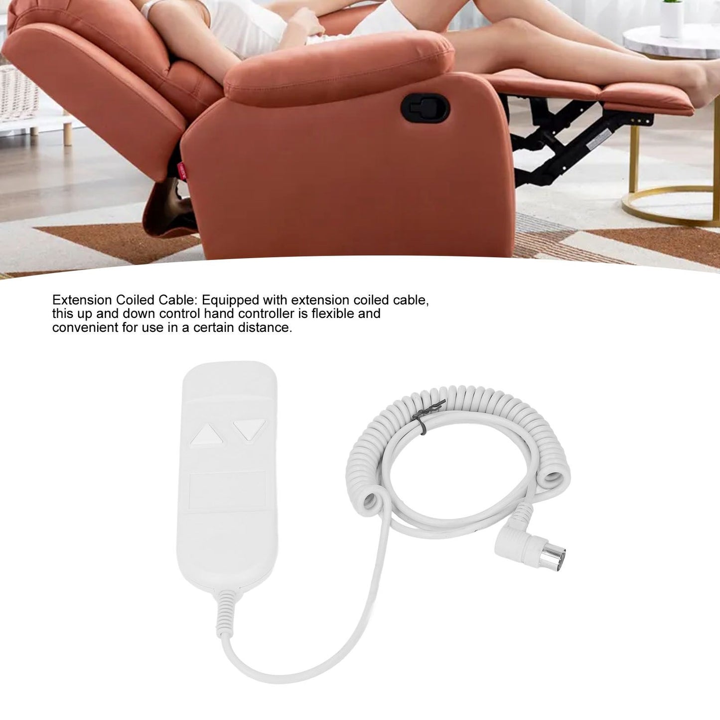 8 Pin 2 Button Remote Handset Controller Plastic Hand Control Replacement for Lift Chair Power Recliner V1294-YM3114220089511-0421