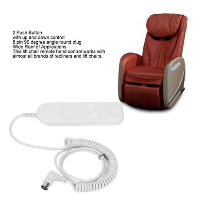 8 Pin 2 Button Remote Handset Controller Plastic Hand Control Replacement for Lift Chair Power Recliner V1294-YM3114220089511-0421