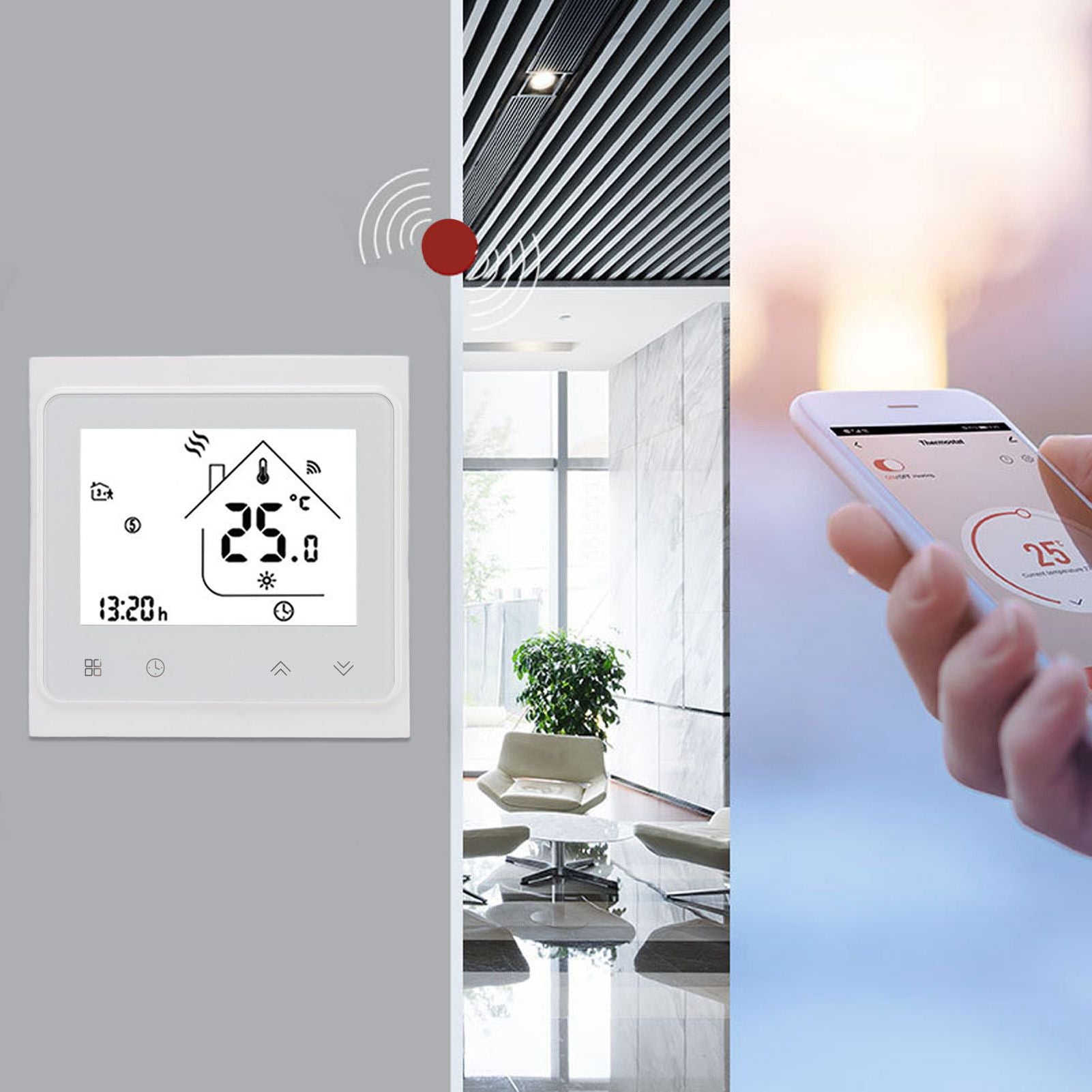 Smart Thermostat for Zigbee Mobile Phone App Voice Control Smart Remote Water Heating Thermostat AC 95-240V V1294-YM3114220090011-0421