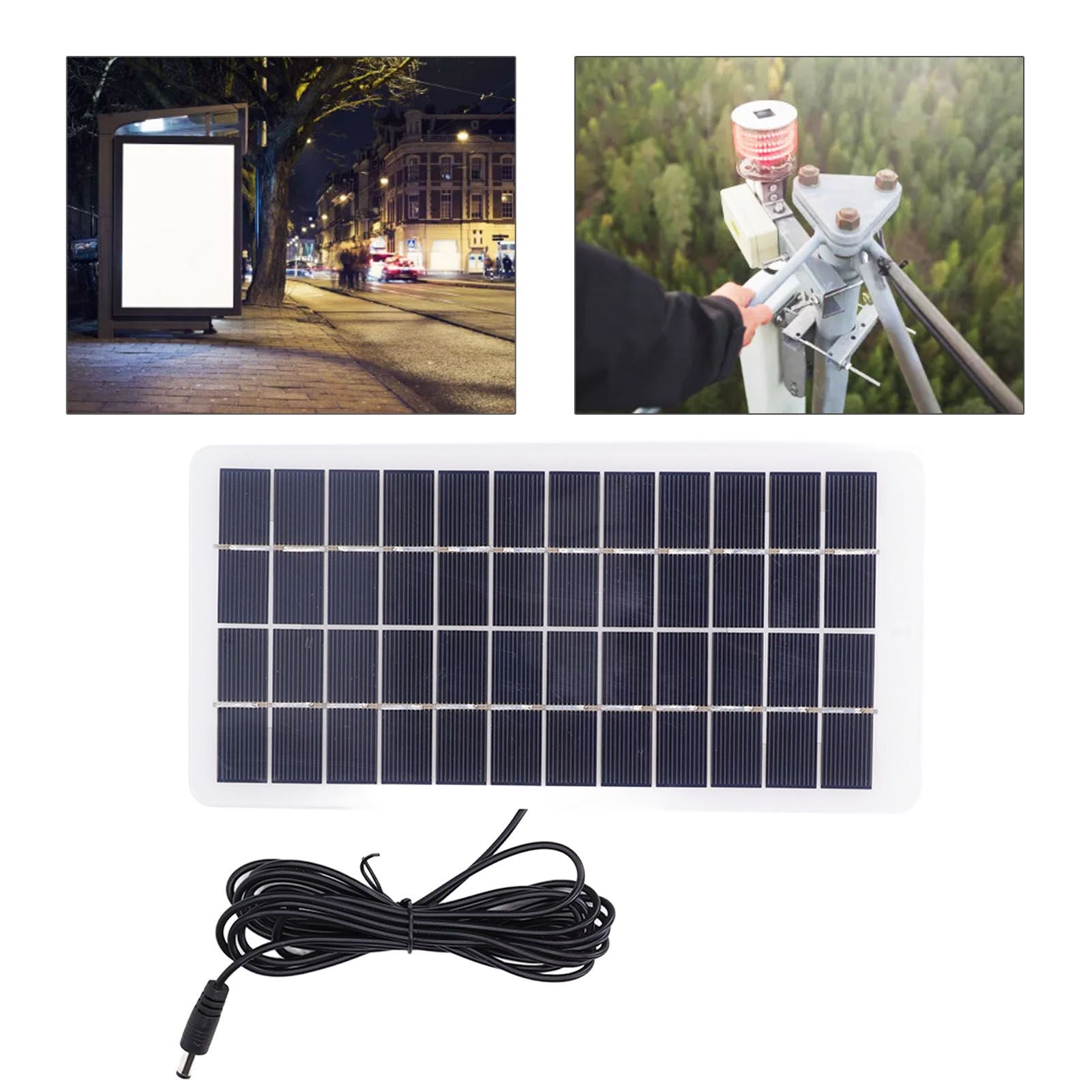 Solar Panel Polysilicon High Light Transmission Portable Solar Cell with DC Interface for 3.7V Battery 5W 12V V1294-YM3114220090811-0421