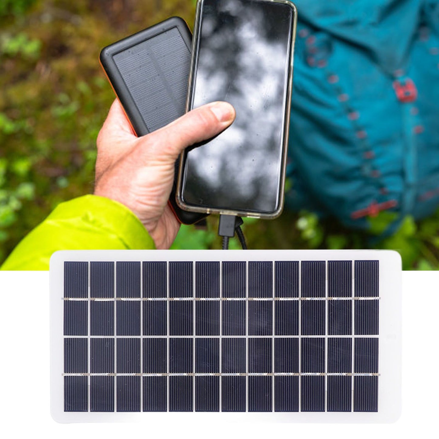 Solar Panel Polysilicon High Light Transmission Portable Solar Cell with DC Interface for 3.7V Battery 5W 12V V1294-YM3114220090811-0421