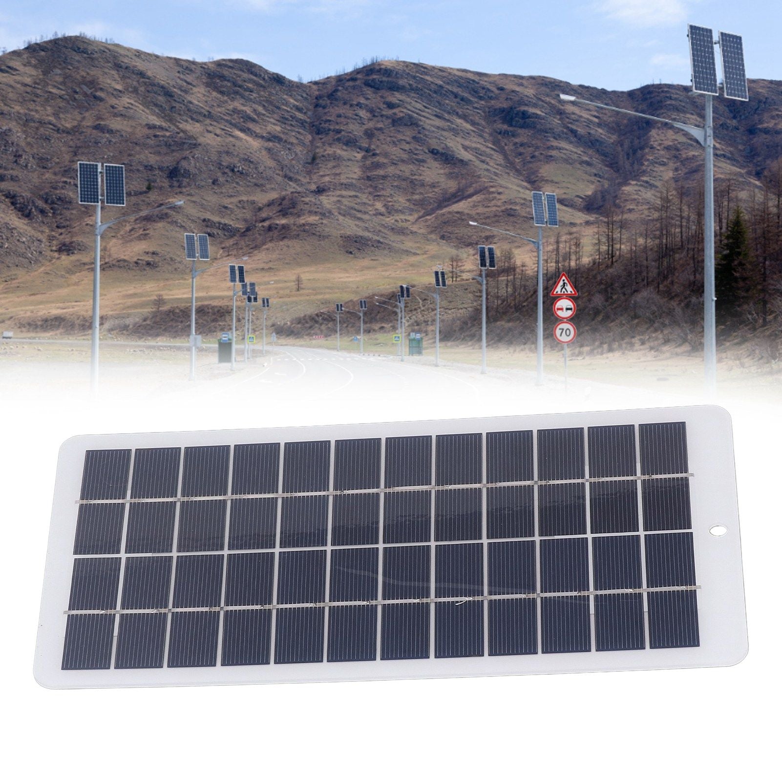 Polycrystalline Silicone Solar Panel 5W 12V High Light Transmittance Portable Solar Panel Charger for Street V1294-YM3114220090911-0421