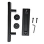 Sliding Barn Door Handle Carbon Steel 4.8mm Thick Double Sided Barn Door Push Pull Handle Black Round Handle V1294-YM3114220092411-0421