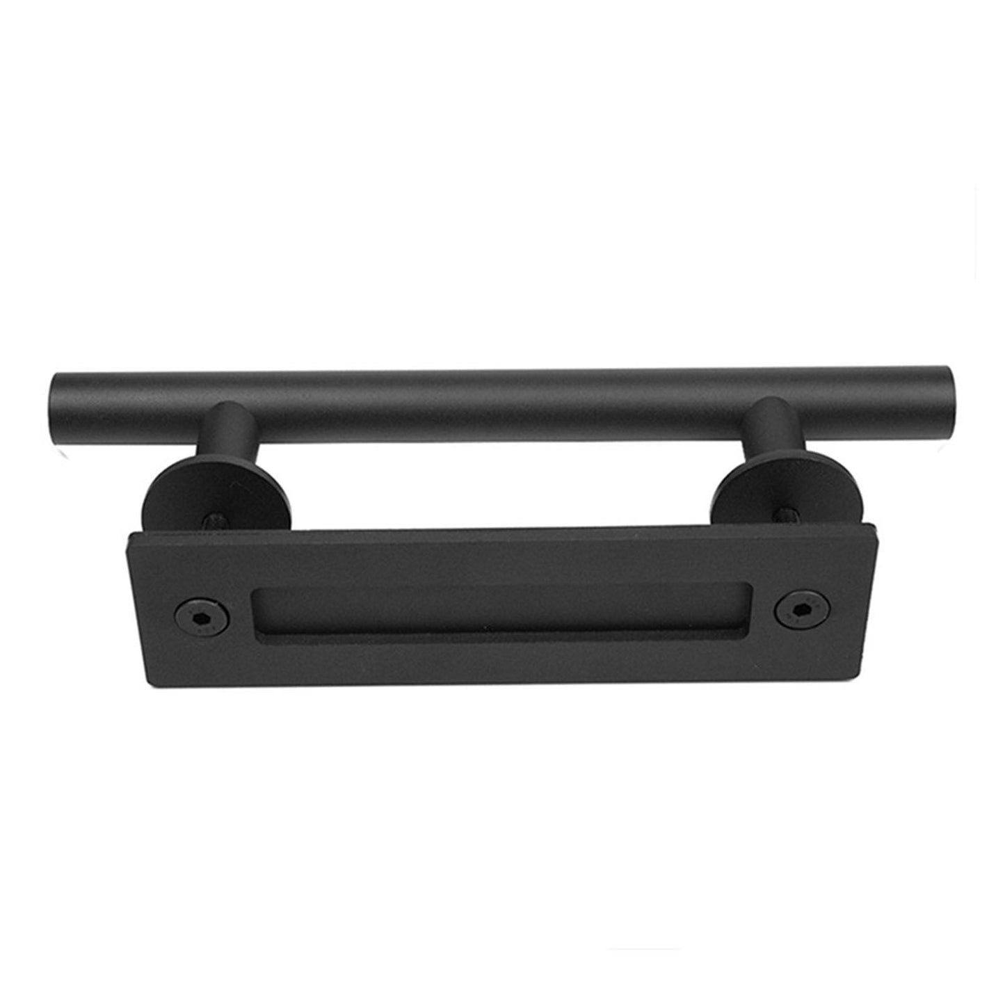 Sliding Barn Door Handle Carbon Steel 4.8mm Thick Double Sided Barn Door Push Pull Handle Black Round Handle V1294-YM3114220092411-0421