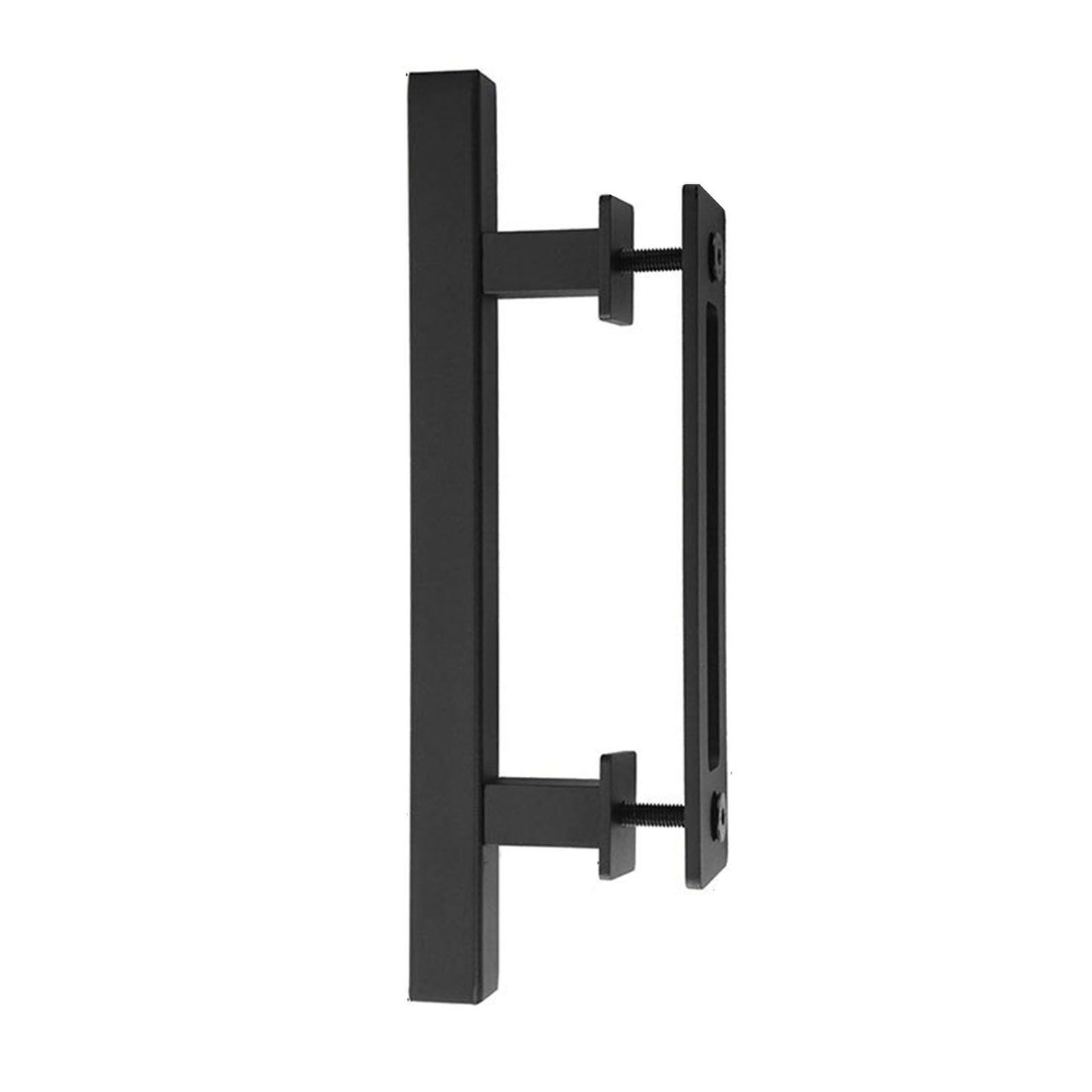 Sliding Barn Door Handle Carbon Steel 4.8mm Thick Double Sided Barn Door Push Pull Handle Black Square Handle V1294-YM3114220092412-0421