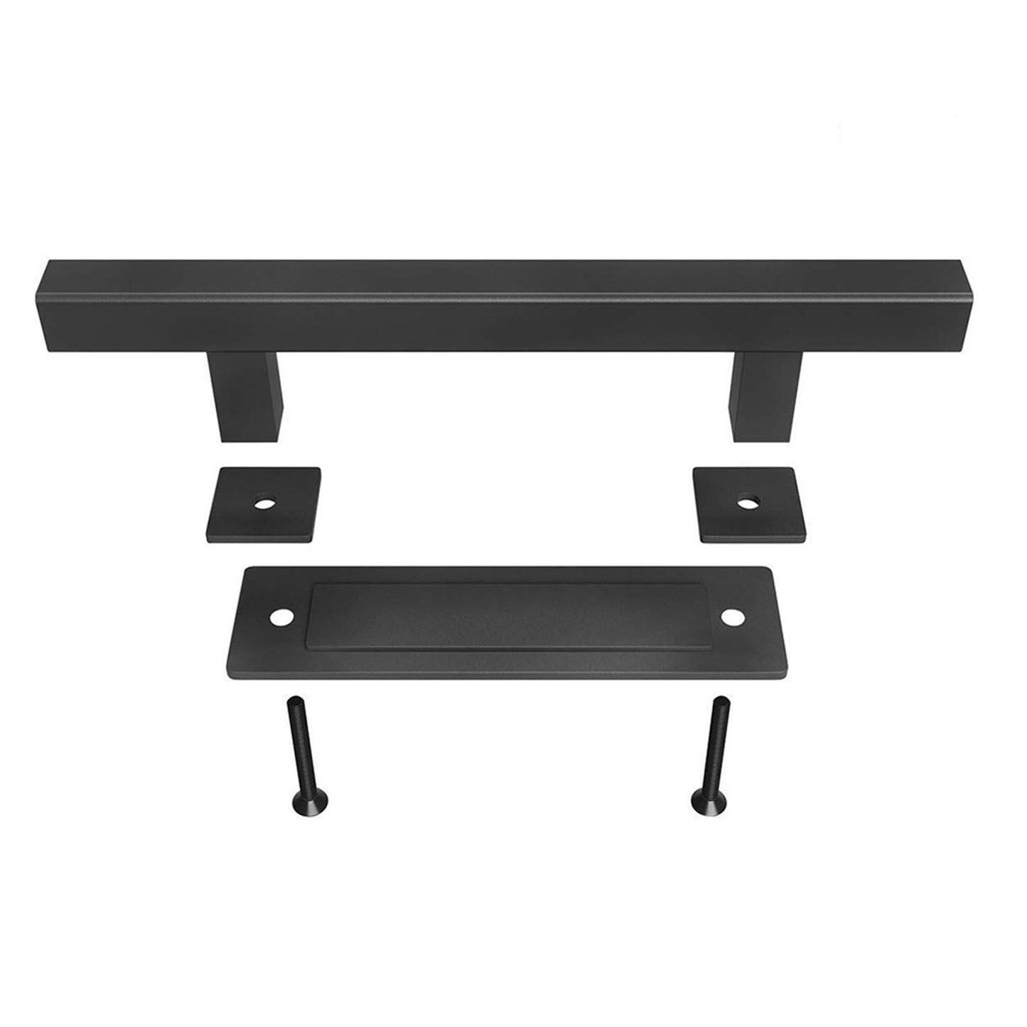 Sliding Barn Door Handle Carbon Steel 4.8mm Thick Double Sided Barn Door Push Pull Handle Black Square Handle V1294-YM3114220092412-0421
