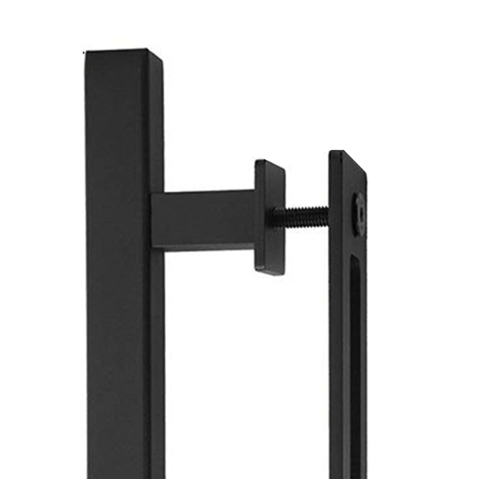 Sliding Barn Door Handle Carbon Steel 4.8mm Thick Double Sided Barn Door Push Pull Handle Black Square Handle V1294-YM3114220092412-0421
