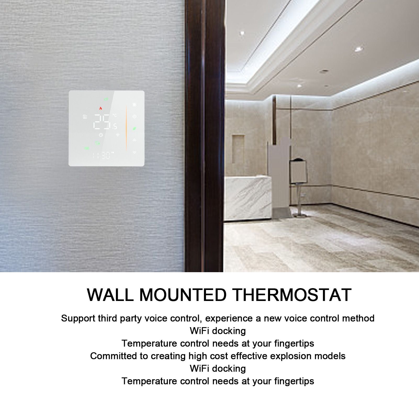 Smart Thermostat WiFi Programmable Phone App Control Water Floor Heating Temperature Controller for Tuya AC V1294-YM3114220092611-0421