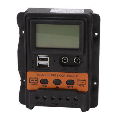12V 24V Dual USB Solar Charge Controller PWM Photovoltaic Solar Panel Charge Regulator with LCD Display 30A V1294-YM3114220094613-0421