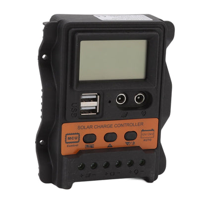 12V 24V Dual USB Solar Charge Controller PWM Photovoltaic Solar Panel Charge Regulator with LCD Display 30A V1294-YM3114220094613-0421
