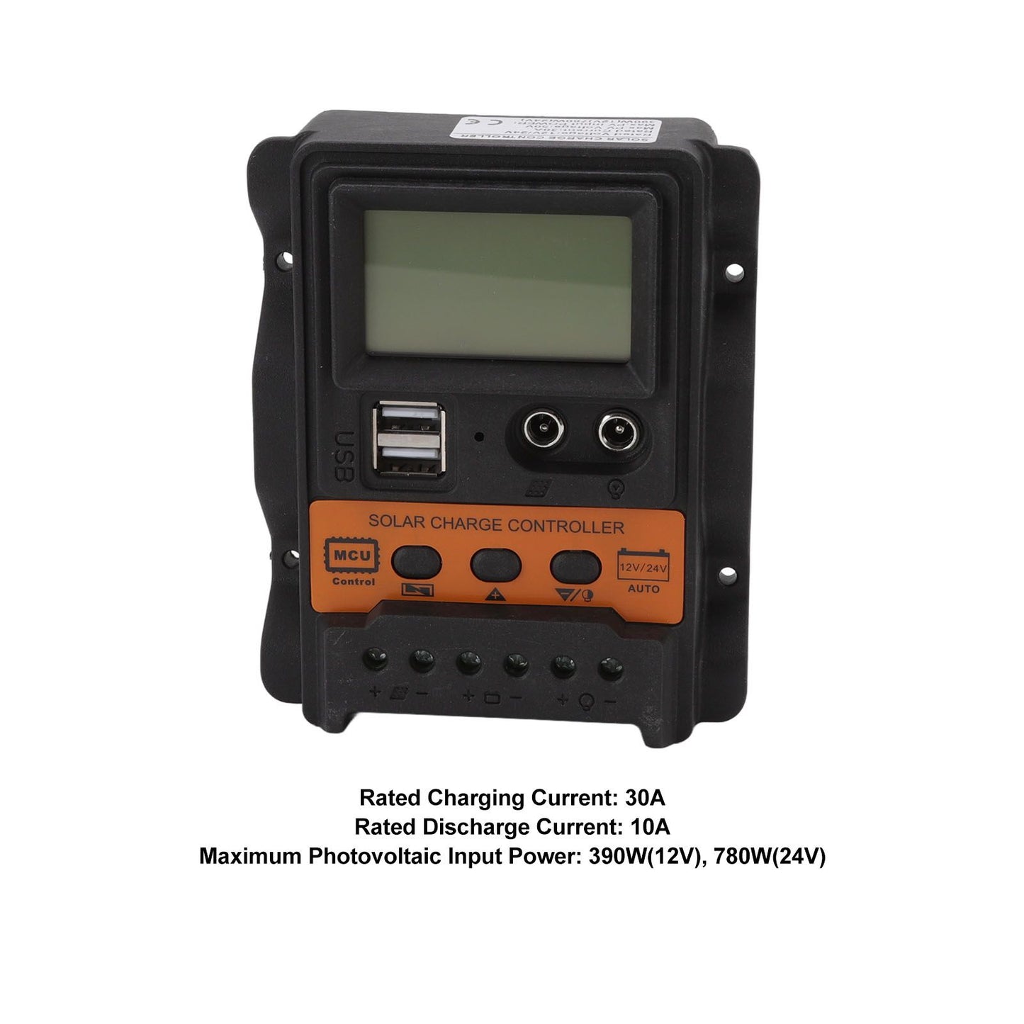 12V 24V Dual USB Solar Charge Controller PWM Photovoltaic Solar Panel Charge Regulator with LCD Display 30A V1294-YM3114220094613-0421