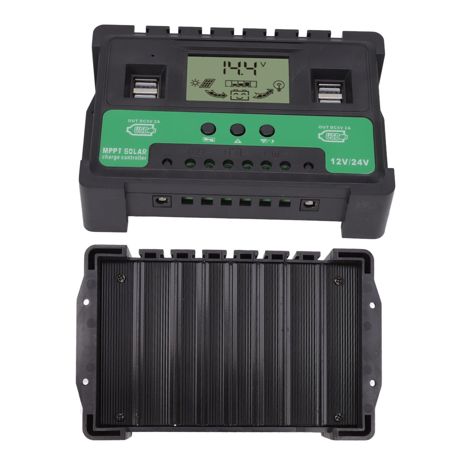 Solar Controller 12V 24V Charge Discharge PV Regulator LCD Display Dual USB Output 30A V1294-YM3114220096311-0421