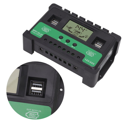 Solar Controller 12V 24V Charge Discharge PV Regulator LCD Display Dual USB Output 30A V1294-YM3114220096311-0421