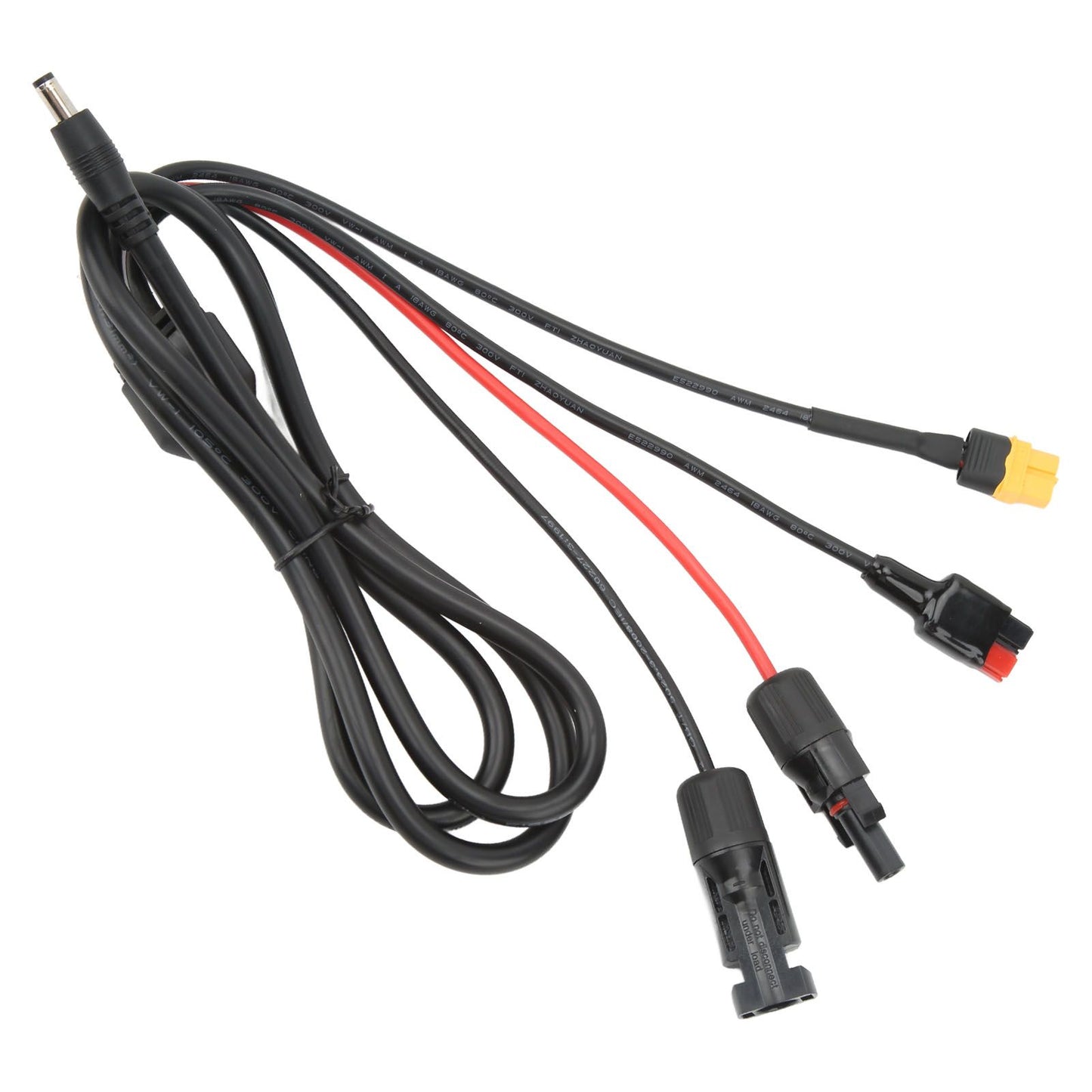 1 to 4 Solar Panel Plug to DC 5.5x2.1mm Adapter Extension Power Cable Solar Panel Charger Connecting Cable V1294-YM3114220097111-0421