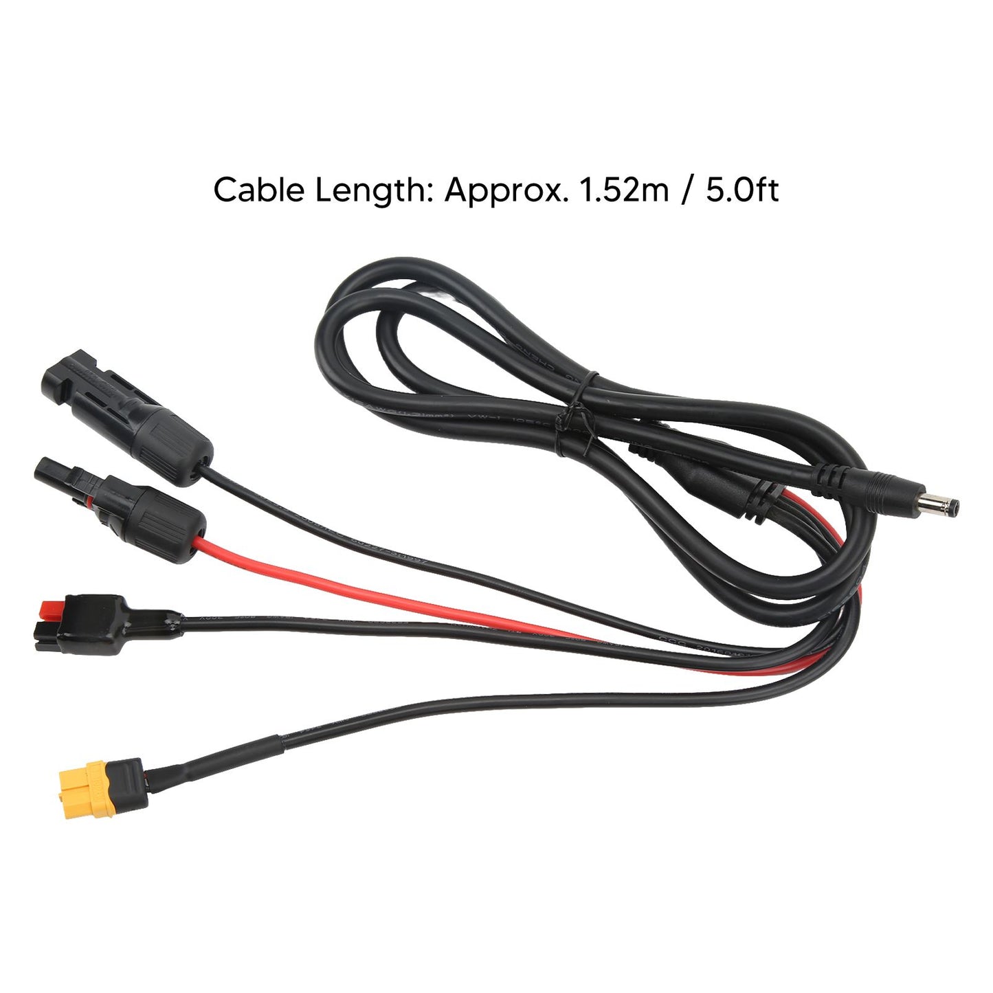 1 to 4 Solar Panel Plug to DC 5.5x2.1mm Adapter Extension Power Cable Solar Panel Charger Connecting Cable V1294-YM3114220097111-0421