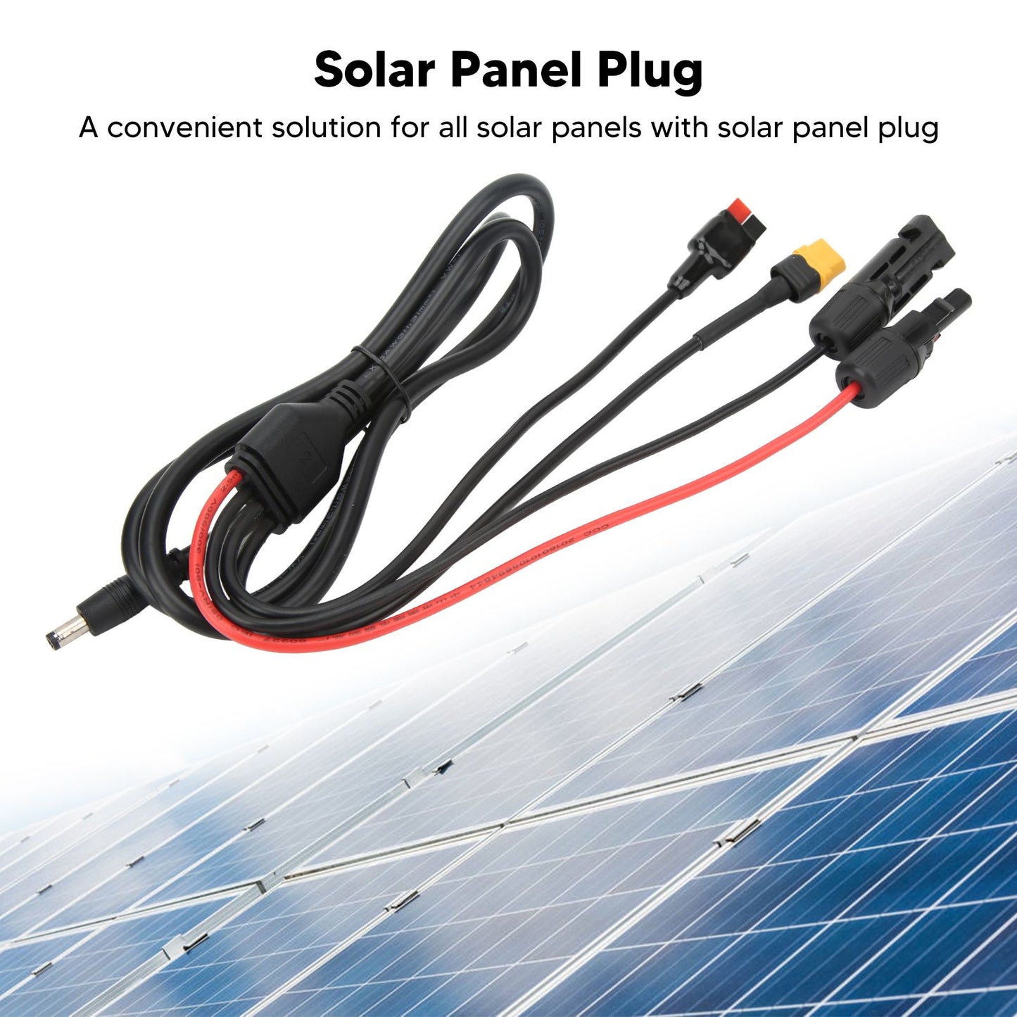 1 to 4 Solar Panel Plug to DC 5.5x2.1mm Adapter Extension Power Cable Solar Panel Charger Connecting Cable V1294-YM3114220097111-0421