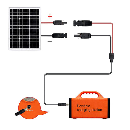 1 to 4 Solar Panel Plug to DC 5.5x2.1mm Adapter Extension Power Cable Solar Panel Charger Connecting Cable V1294-YM3114220097111-0421