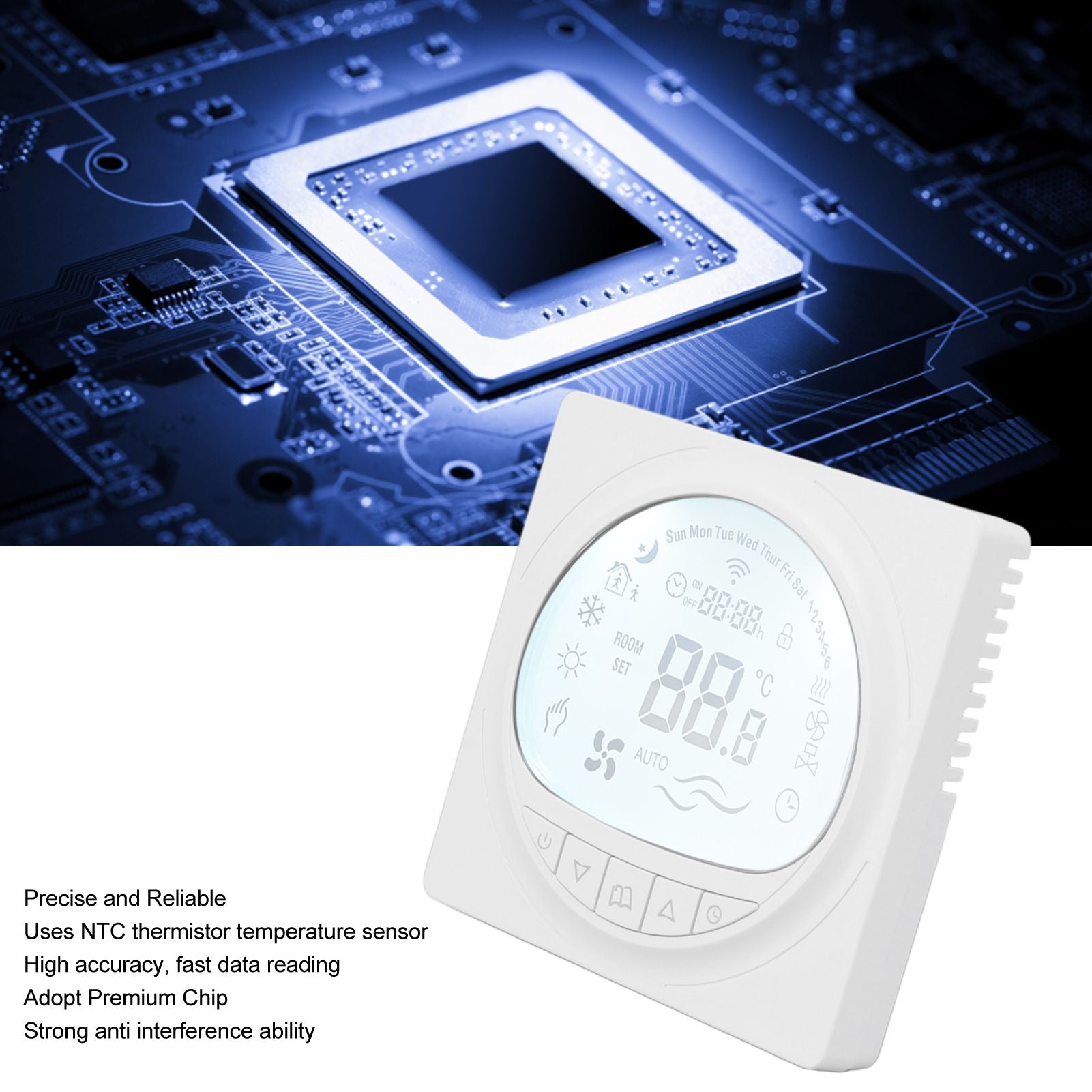 Floor Heating Thermostat Programmable Large LCD Display Plumbing Temperature Controller with 485 V1294-YM3114220098311-0421