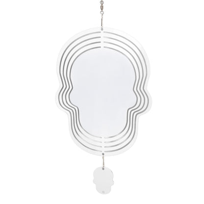 Wind Chime White Simple Delicate Decorative Weather Resistance Ornament for Lamp Tree Wall Skull Pattern V1294-YM3115220095711-0421