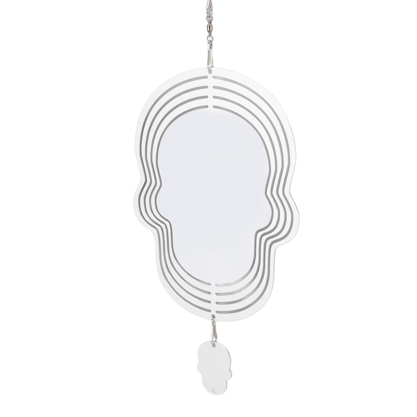 Wind Chime White Simple Delicate Decorative Weather Resistance Ornament for Lamp Tree Wall Skull Pattern V1294-YM3115220095711-0421