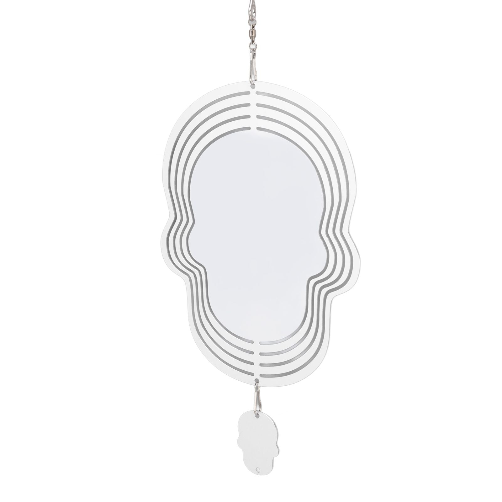 Wind Chime White Simple Delicate Decorative Weather Resistance Ornament for Lamp Tree Wall Skull Pattern V1294-YM3115220095711-0421