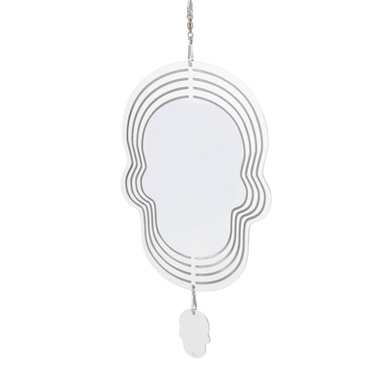 Wind Chime White Simple Delicate Decorative Weather Resistance Ornament for Lamp Tree Wall Skull Pattern V1294-YM3115220095711-0421