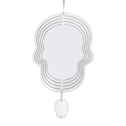 Wind Chime White Simple Delicate Decorative Weather Resistance Ornament for Lamp Tree Wall Skull Pattern V1294-YM3115220095711-0421