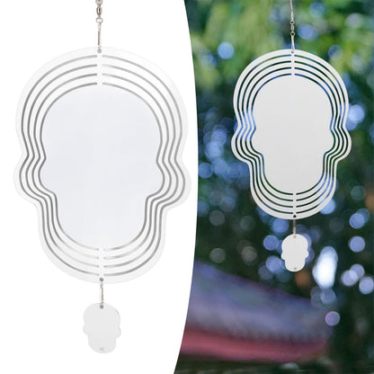 Wind Chime White Simple Delicate Decorative Weather Resistance Ornament for Lamp Tree Wall Skull Pattern V1294-YM3115220095711-0421