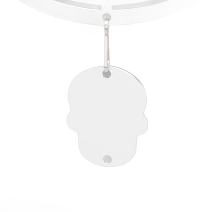 Wind Chime White Simple Delicate Decorative Weather Resistance Ornament for Lamp Tree Wall Skull Pattern V1294-YM3115220095711-0421
