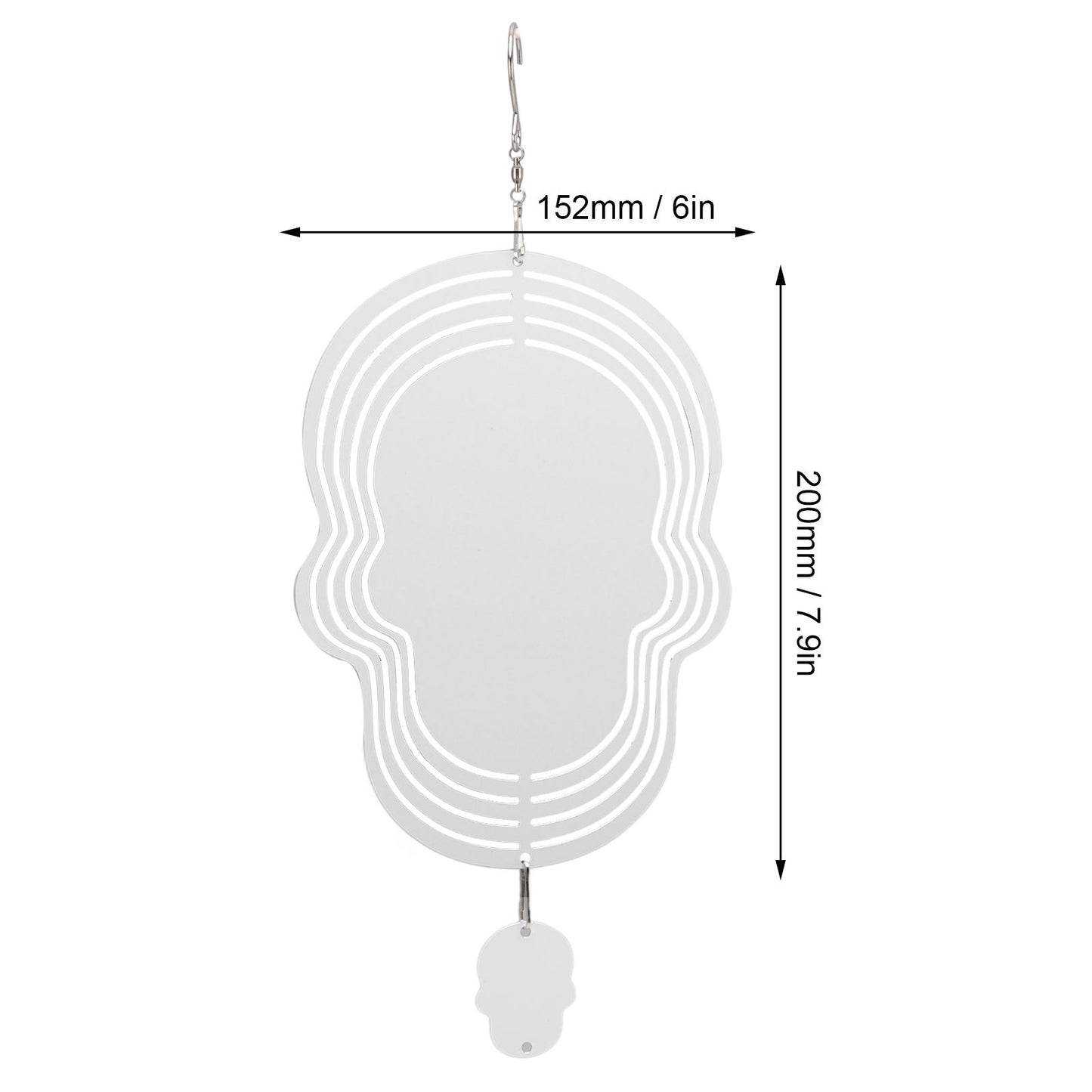 Wind Chime White Simple Delicate Decorative Weather Resistance Ornament for Lamp Tree Wall Skull Pattern V1294-YM3115220095711-0421