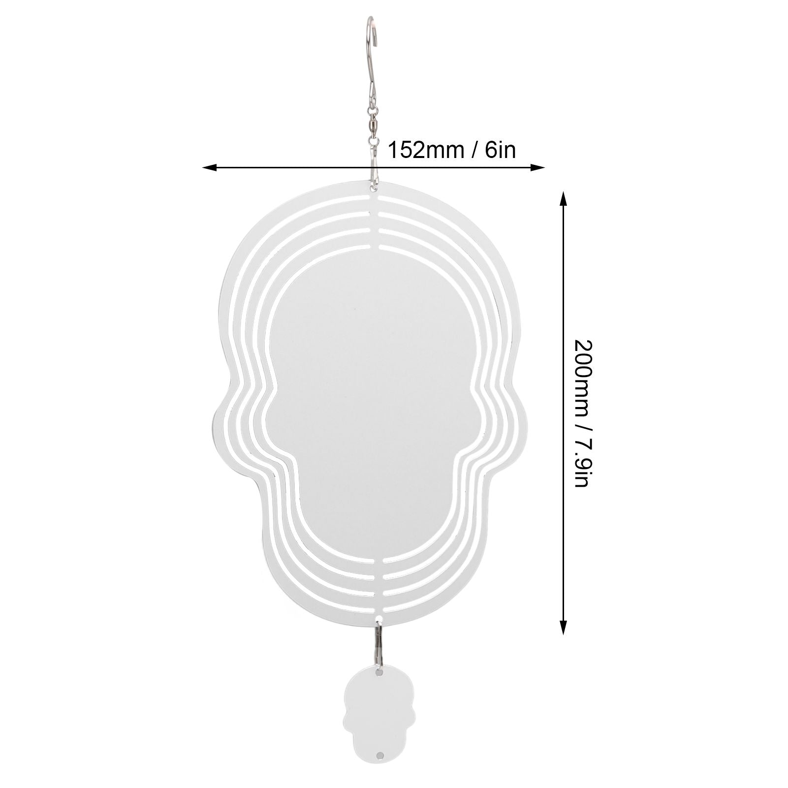 Wind Chime White Simple Delicate Decorative Weather Resistance Ornament for Lamp Tree Wall Skull Pattern V1294-YM3115220095711-0421