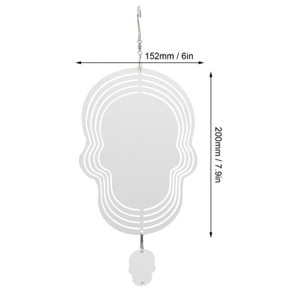 Wind Chime White Simple Delicate Decorative Weather Resistance Ornament for Lamp Tree Wall Skull Pattern V1294-YM3115220095711-0421
