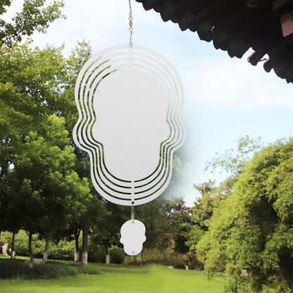 Wind Chime White Simple Delicate Decorative Weather Resistance Ornament for Lamp Tree Wall Skull Pattern V1294-YM3115220095711-0421