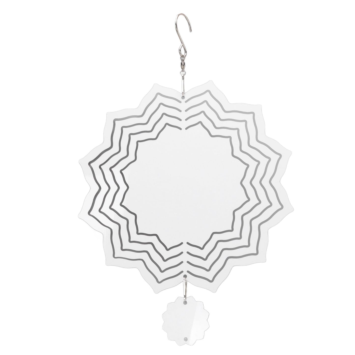 Wind Chime White Simple Delicate Decorative Weather Resistance Ornament for Lamp Tree Wall Lotus Pattern V1294-YM3115220095713-0421