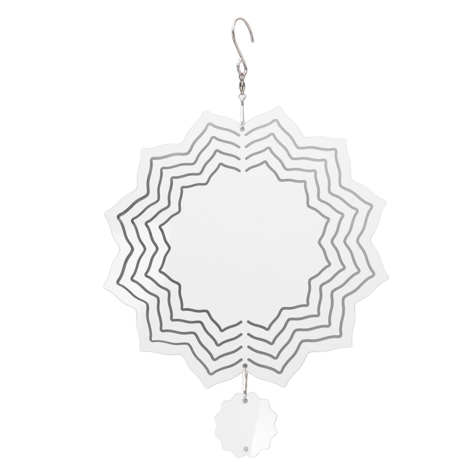 Wind Chime White Simple Delicate Decorative Weather Resistance Ornament for Lamp Tree Wall Lotus Pattern V1294-YM3115220095713-0421
