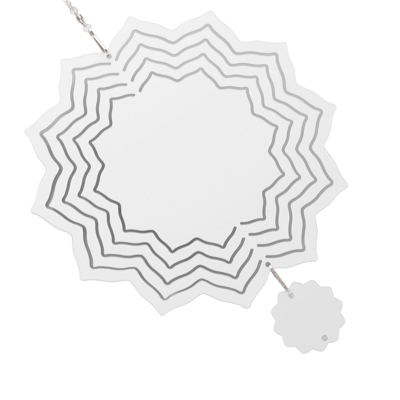 Wind Chime White Simple Delicate Decorative Weather Resistance Ornament for Lamp Tree Wall Lotus Pattern V1294-YM3115220095713-0421