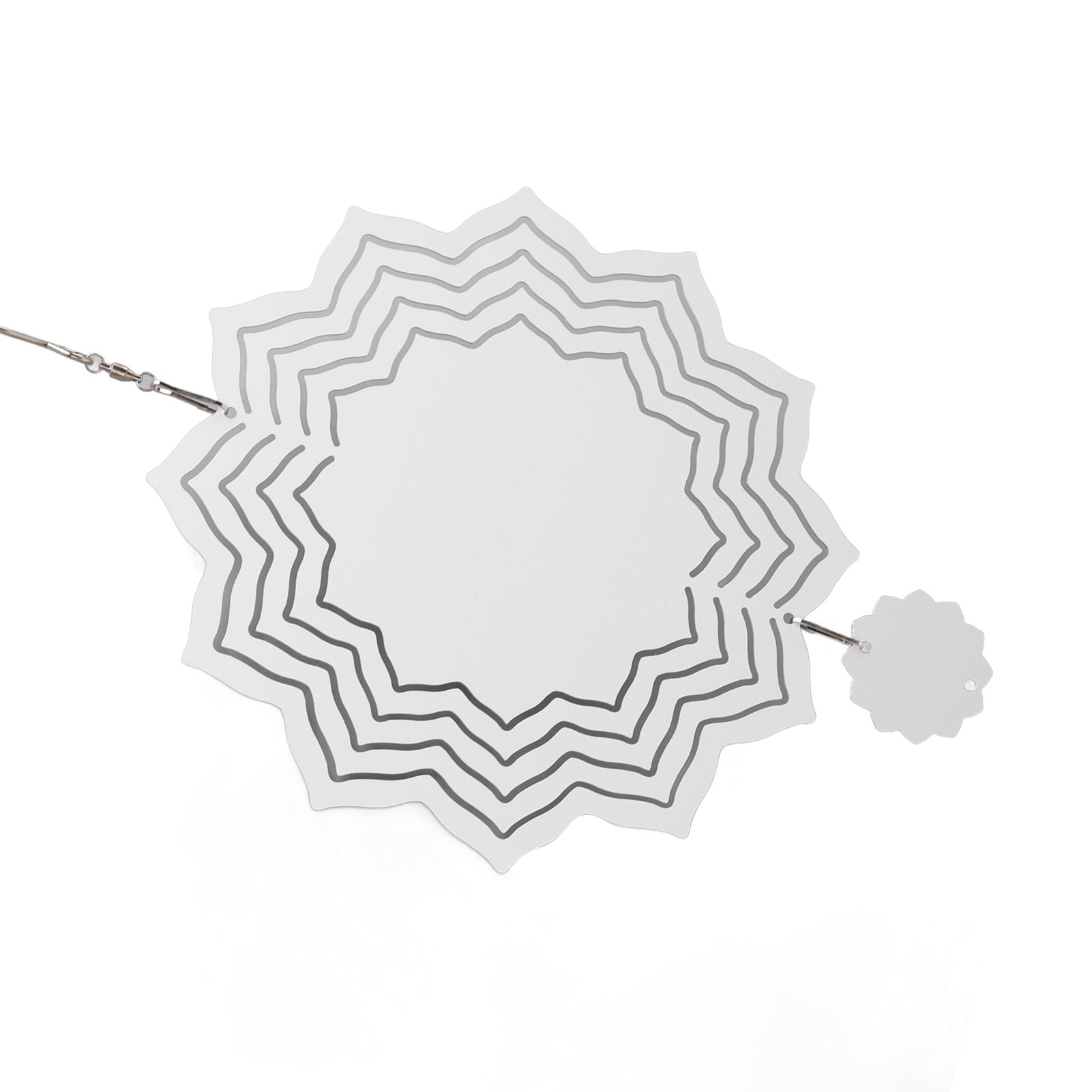 Wind Chime White Simple Delicate Decorative Weather Resistance Ornament for Lamp Tree Wall Lotus Pattern V1294-YM3115220095713-0421