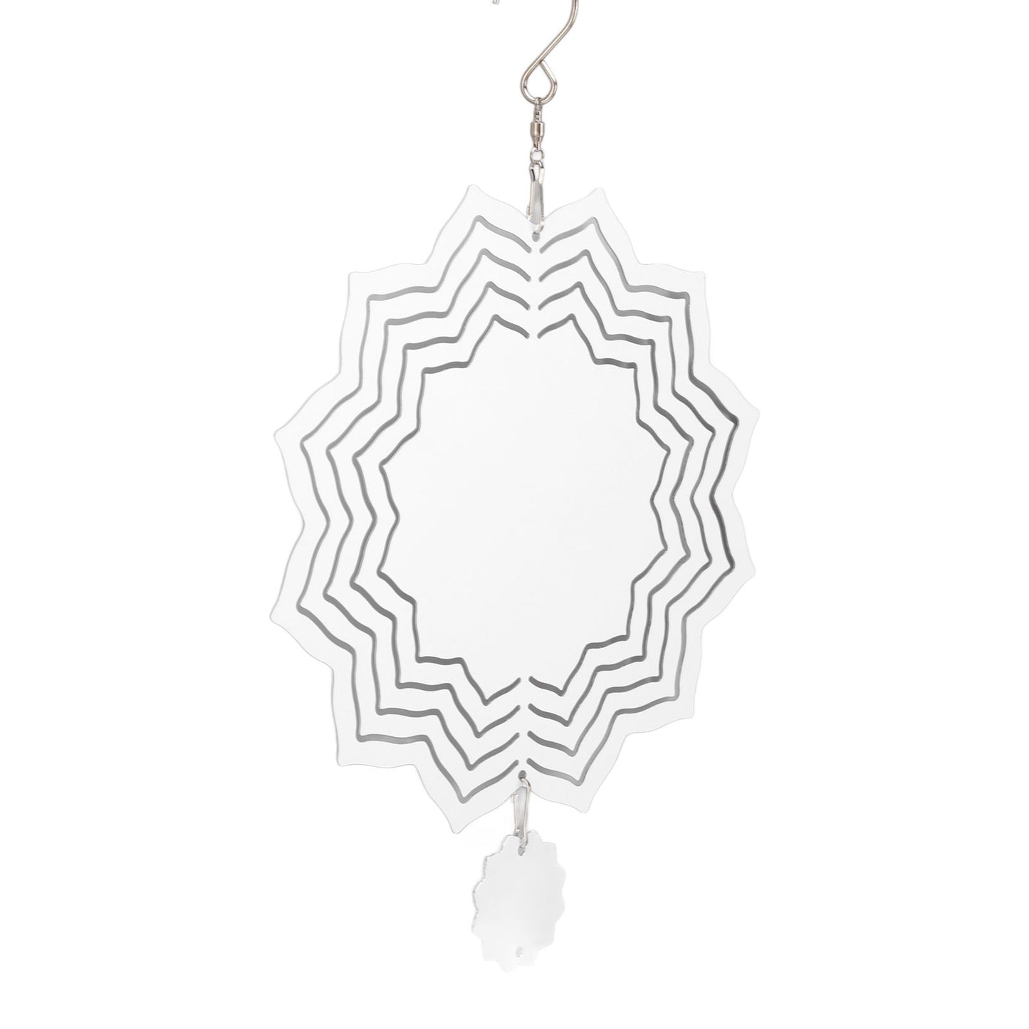 Wind Chime White Simple Delicate Decorative Weather Resistance Ornament for Lamp Tree Wall Lotus Pattern V1294-YM3115220095713-0421