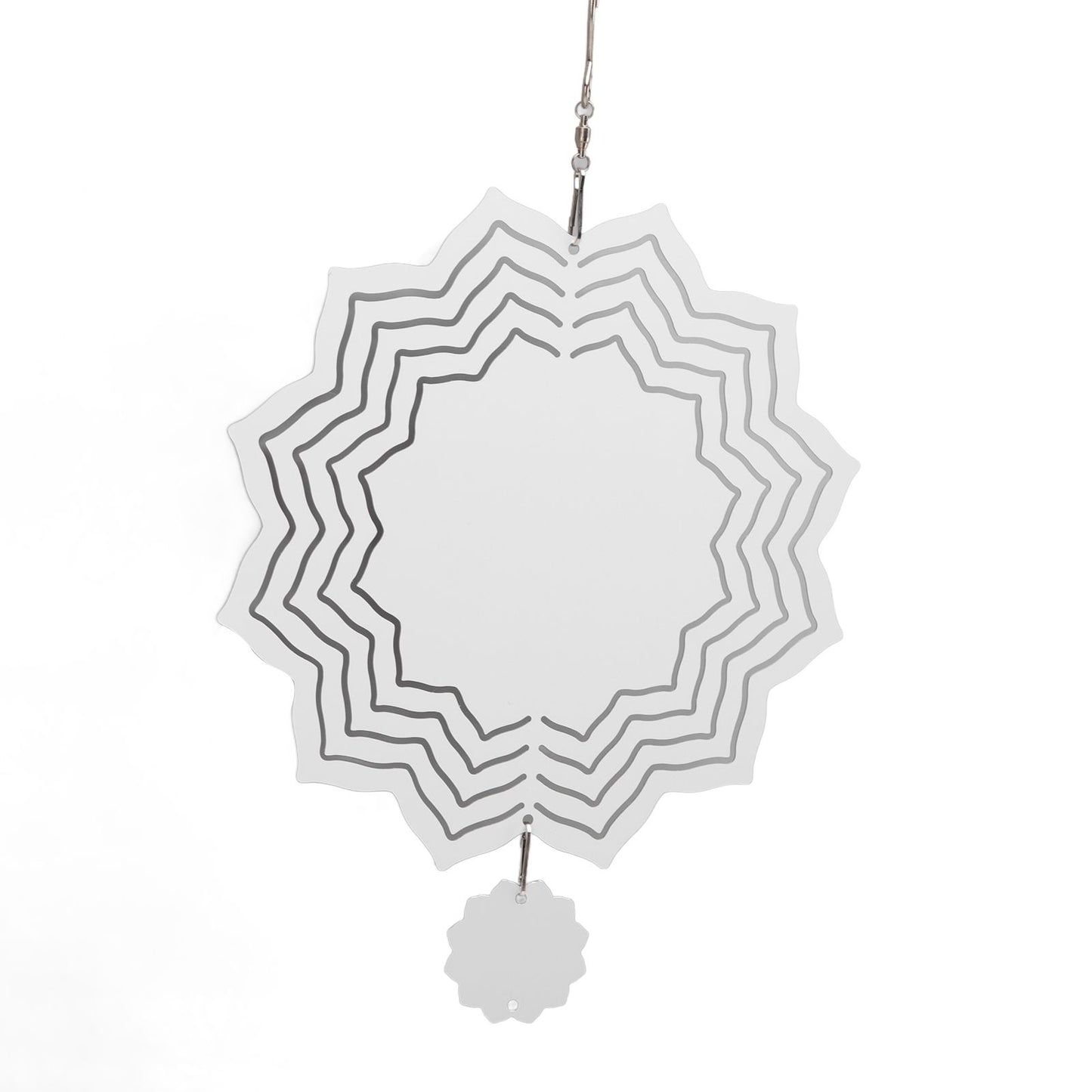 Wind Chime White Simple Delicate Decorative Weather Resistance Ornament for Lamp Tree Wall Lotus Pattern V1294-YM3115220095713-0421
