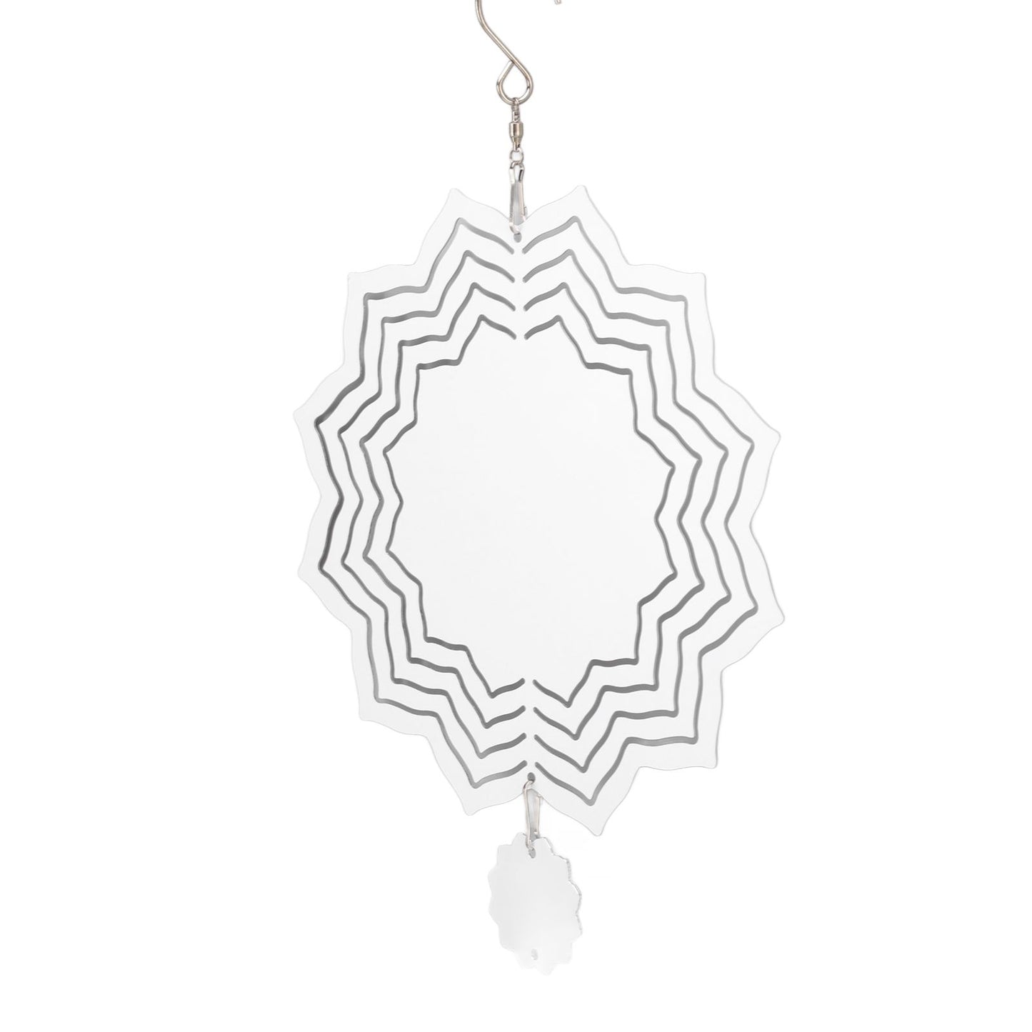 Wind Chime White Simple Delicate Decorative Weather Resistance Ornament for Lamp Tree Wall Lotus Pattern V1294-YM3115220095713-0421