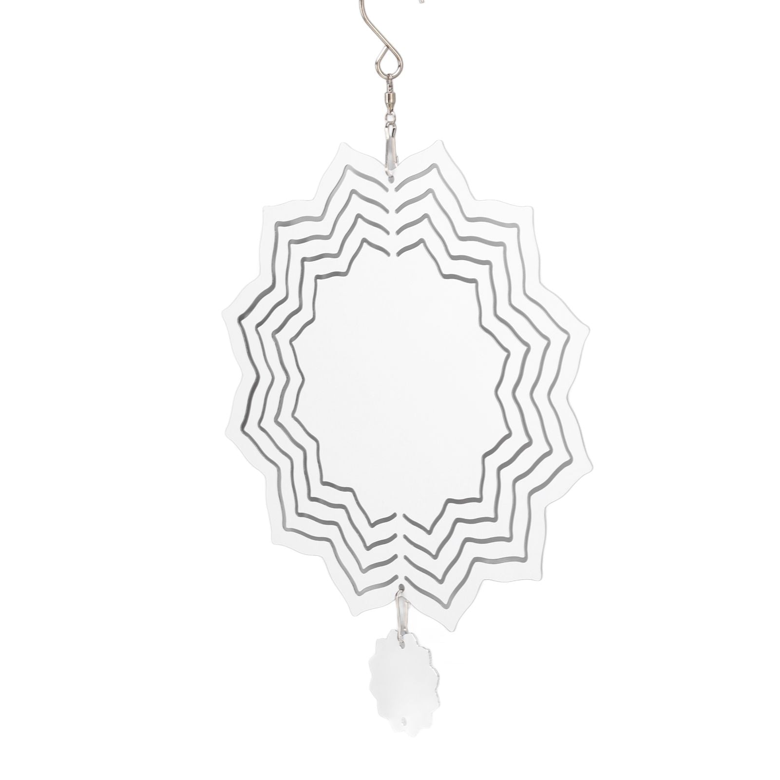 Wind Chime White Simple Delicate Decorative Weather Resistance Ornament for Lamp Tree Wall Lotus Pattern V1294-YM3115220095713-0421