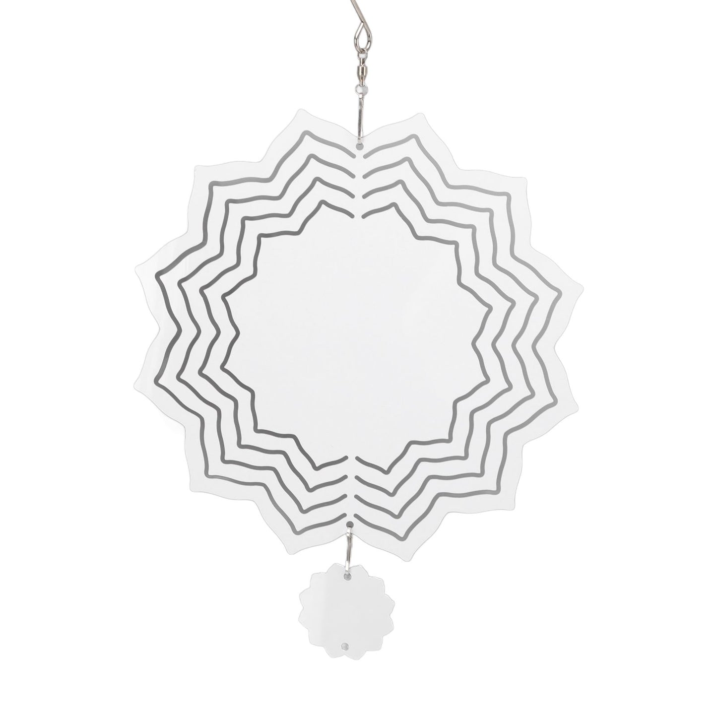 Wind Chime White Simple Delicate Decorative Weather Resistance Ornament for Lamp Tree Wall Lotus Pattern V1294-YM3115220095713-0421