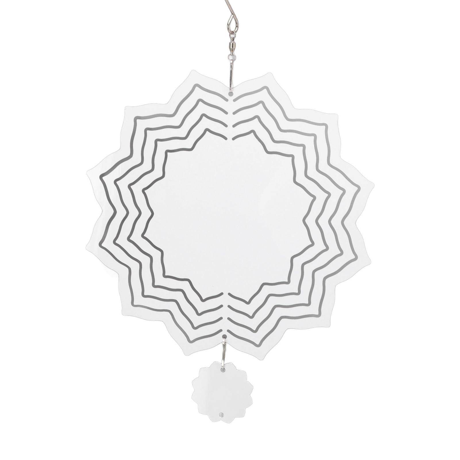 Wind Chime White Simple Delicate Decorative Weather Resistance Ornament for Lamp Tree Wall Lotus Pattern V1294-YM3115220095713-0421