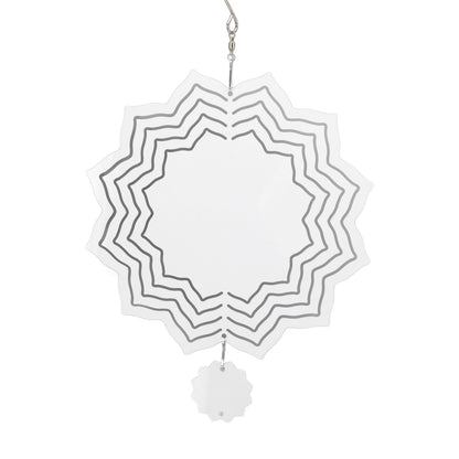 Wind Chime White Simple Delicate Decorative Weather Resistance Ornament for Lamp Tree Wall Lotus Pattern V1294-YM3115220095713-0421
