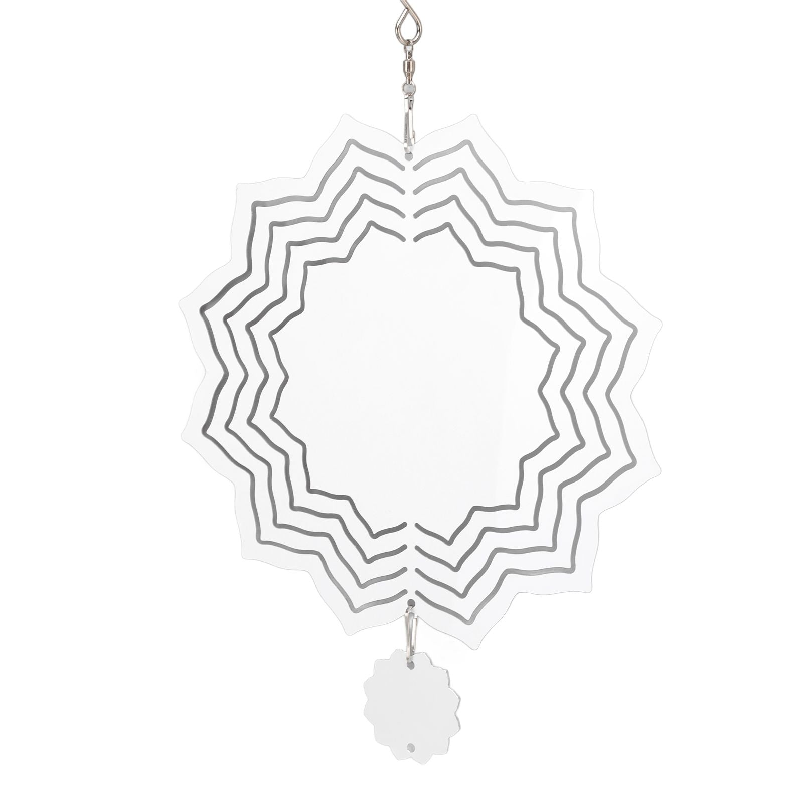Wind Chime White Simple Delicate Decorative Weather Resistance Ornament for Lamp Tree Wall Lotus Pattern V1294-YM3115220095713-0421