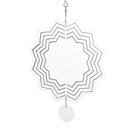 Wind Chime White Simple Delicate Decorative Weather Resistance Ornament for Lamp Tree Wall Lotus Pattern V1294-YM3115220095713-0421